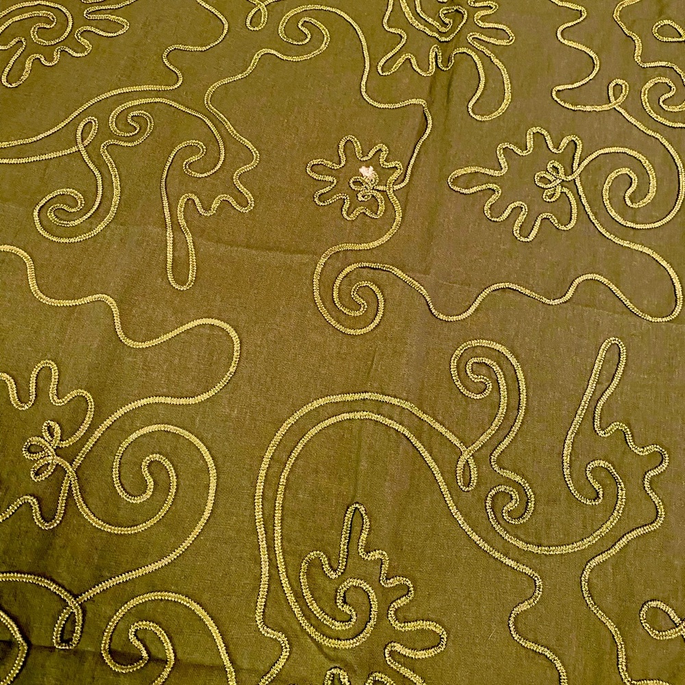 Avocado Green Detailed Curtains Panels